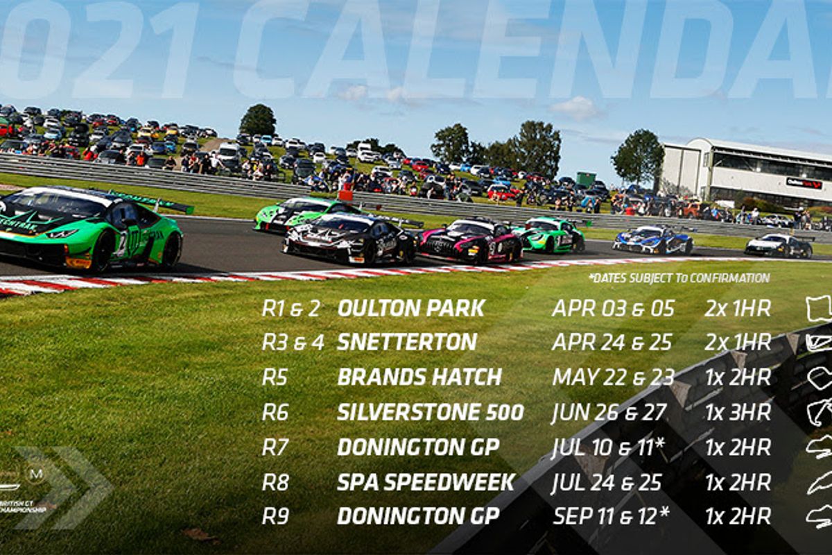 British Gt Championship 2021 Calendar And Revised Class Structure Revealed Motorsport News Racecar Creative Digital Solutions